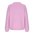 thumbnail image 6 of Womens Comfy Sweaters Loose Crewneck Knit Plain Sweatshirt Pullover Drop Shoulder Long Sleeve Fall Winter Tops (S, Pink), 6 of 7