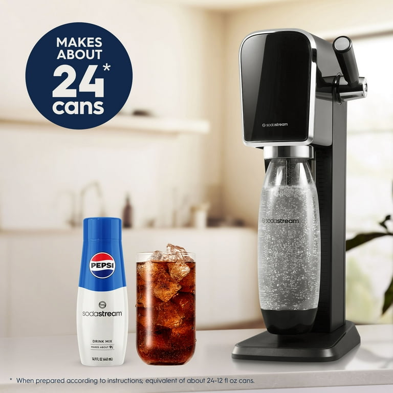 SodaStream Art (Black) Sparkling Water Maker Bundle, with CO2, DWS Bottles, and Pepsi Flavor Mix - Walmart.com SodaStream Art (Black) Sparkling Water Maker Bundle, with CO2, DWS Bottles, and Pepsi Flavor Mix - Walmart.com