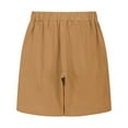thumbnail image 5 of ZACPNCV Boys School Uniform Shorts Stretch Pull On Chino Shorts Youth Cropped Shorts with Pockets Khaki 9-10 Years, 5 of 7