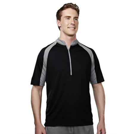 Steel Grey Apparel Tri-Mountain Performance Peloton 048 Knit Pullover Shirt, 2X-Large, Black/Steel Gray ()