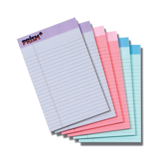 Block Prism, Tamaño Esquela, Colores Pastel, Rayado, 50 Hjs C/U, 6 Piezas
