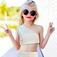 thumbnail image 4 of Girls Sequin Print Sleeveless Off Shoulder Mini Dress Party Wear, 4 of 5