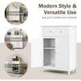 thumbnail image 6 of XPOPR Bathroom Floor Cabinet, Free Standing Wooden Storage Cabinet with Large Drawer and 2 Doors, 3 Heights Adjustable Shelf, Organizer for Living Room. White, 6 of 10