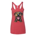 thumbnail image 3 of My Favorite Breed is The One In Need | Colorful Labrador Dog | Dean Russo Art Animal Lover Tri-Blend Racerback Sleeveless Top, Vintage Red, M, 3 of 5