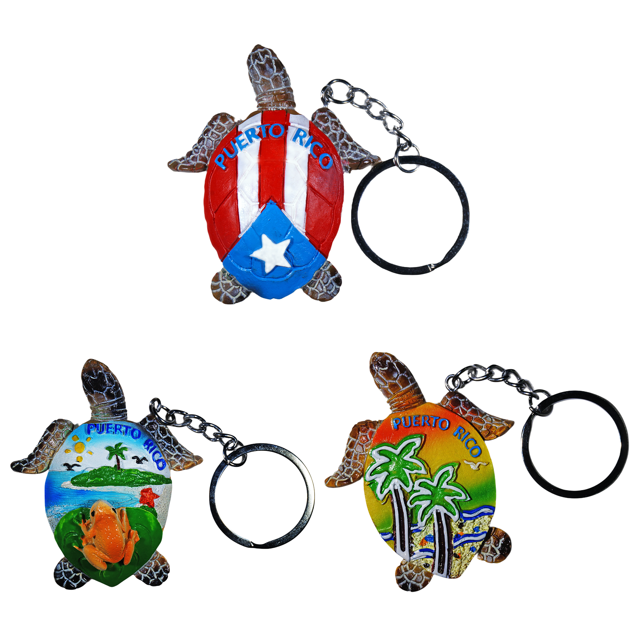 Mrj Souvenirs Llavero Souvenir Tortuga Con Bandera Pr
