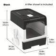thumbnail image 5 of odorsTT Foldable Enclosed Cat Litter Box with Drawer and Lid – Top Entry Splash-Proof Pet Toilet, for Small, Medium Cats and Indoor Cat Homes - Black, 5 of 6
