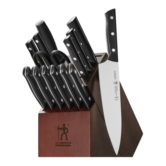 HENCKELS Dynamic 15 Piece Knife Block Set, Brown