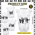 thumbnail image 2 of JJEAN-50 Pcs Black Bow Cups 12 oz Bow Birthday Plastic Cups Clear Bachelorette Disposable Glasses Coquette Theme Drinking Glasses for Home Kitchen Wedding Party Favors Supplies Decoration(Black), 2 of 4