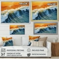 thumbnail image 4 of Designart "Aerial View of Beach in Blue and Orange III" Coastal Framed Wall Art - Coastal Blue Coastal Beach Entryway Framed Wall Art Print, 4 of 6