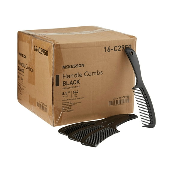 McKesson Handle Comb, 8.5 Inch, Black, Polypropylene, Case of 144