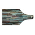 thumbnail image 2 of Urban Cutting Board, Colored Stone Surface Texture Background Retro Style Urban Brick Wall Image, Tempered Glass Cutting and Serving Board, Wine Bottle Shape, Mauve Teal Ivory, by Ambesonne, 2 of 5