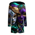 thumbnail image 6 of lcziwo Mardi Gras Cardigans for Women Long Sleeve Sweaters Lightweight Open Front Shrug Cardigan Carnival Graphic Dressy Draped Kimono Cardigan,Multicolor,XL, 6 of 6