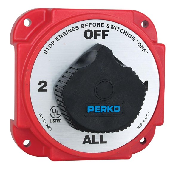 Interruptor selector de batería Perko Heavy Duty con desconexión del alternador