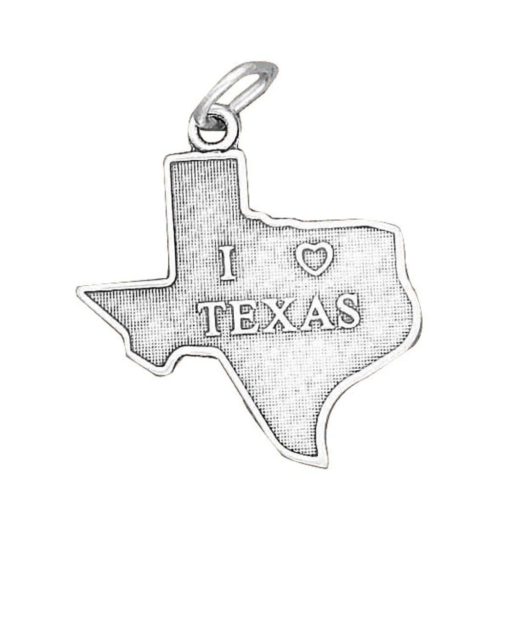 Sterling Silver Girls .8mm Box Chain TEXAS State Pendant Necklace