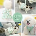 thumbnail image 5 of Plaid Dog Dress Harness Leash Set for Small Medium Dog Cats Girl Green Summer Pet Clothes Bowknot Puppy Princess Dresses Holiday Party Costume Outfits Chihuahua Yorkie Clothing, 5 of 7