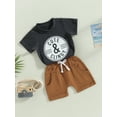 thumbnail image 3 of Coduop Baby Boys Summer Outfit Set Short Sleeve T-shirt and Casual Bandage Elastic Shorts Set, 3 of 9