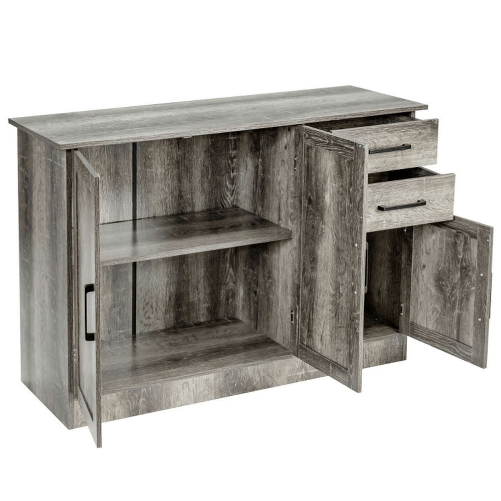 Finihen Kitchen Storage Cabinet, Buffet Sideboard, Buffet Storage Cabinet, Kitchen Sideboard with 2 Drawers, for Dining Room, Kitchen, Living Room, Gray Finihen Kitchen Storage Cabinet, Buffet Sideboard, Buffet Storage Cabinet, Kitchen Sideboard with 2 Drawers, for Dining Room, Kitchen, Living Room, Gray