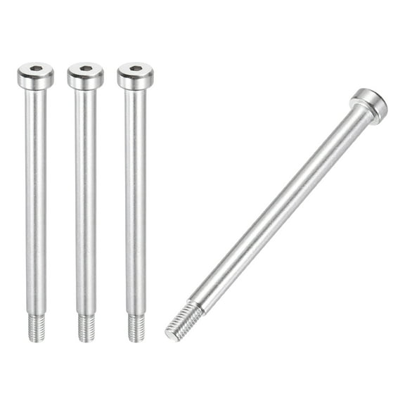 4 Pcs 304 Stainless Steel Shoulder Bolt 6mm Shoulder Dia 70mm Shoulder Length M5x0.8 Thread Hex Socket Shoulder Bolts for Hydraulic Injection Molding Machinery Industries