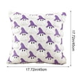 thumbnail image 3 of Cute Witch Hat Ghost Throw Pillow Cover, 3D Textured Halloween Square Cushion Case, Farmhouse Fall Sofa Decorative Pillowcase, 3 of 6