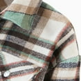 thumbnail image 4 of Women Plaid Button Down Jacket Long Sleeve Loose Coat Lapel Outwear with Pocket, 4 of 9