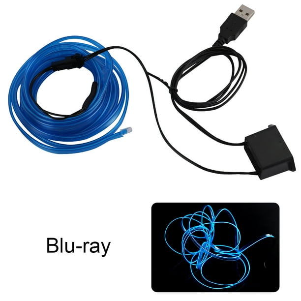 Kenally Iluminación interior del coche Tira de LED Decoración Guirnalda Línea de tubo de cuerda de alambre Luz de neón flexible con unidad de Automoción decorativa y accesorios azul Kenally VI000919-02B