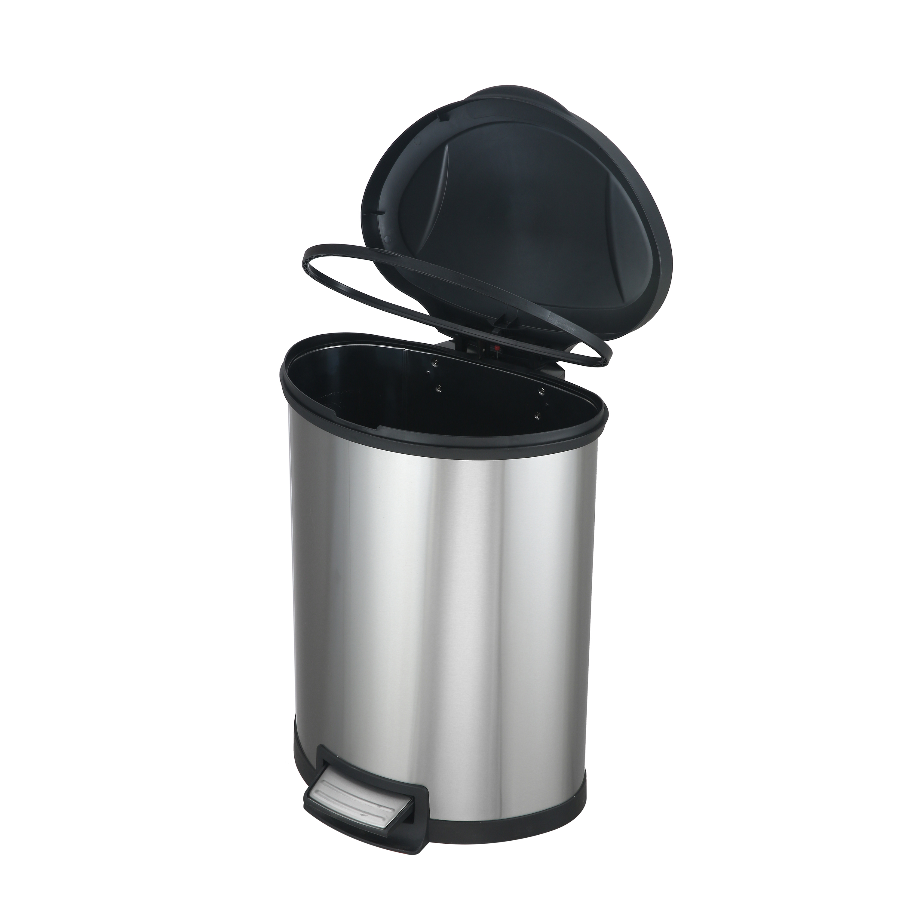 Mainstays 14.2 gal/54 Liter Stainless Steel Semi Round Kitchen Garbage Can with Lid - image 5 of 5