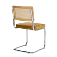 thumbnail image 4 of Tcbosik Rattan Dining Chairs Set of 2, Modern Upholstered Armless Chair with Metal Base, Velvet Accent Chair for Living Room, Easy Assembly, Gold, 4 of 11