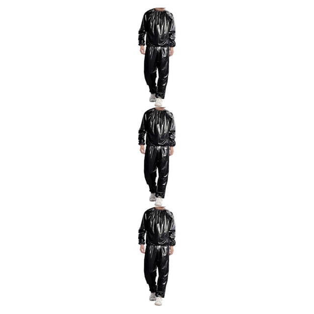 yingyy 1/2/3/5 Ensemble de Salon Spa Sauna Course Exercice Entraînement Physique Veste de Sport Réutilisable Lavable PVC Noir TTG 3 Pcs