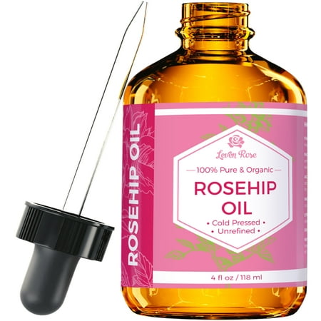 Leven Rose Organic Rosehip Oil, 4 Fl Oz (Best Rosehip Oil For Wrinkles)