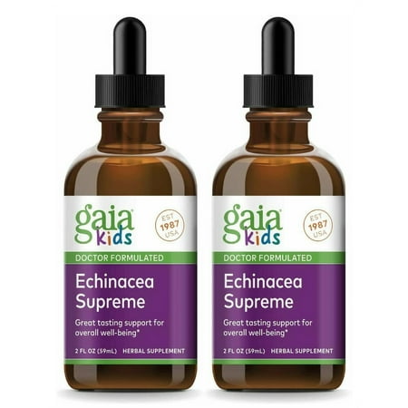 Gaia Herbs, GaiaKids Echinacea Supreme Herbal Drops, Immune Health - 2 Packs
