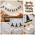 thumbnail image 4 of 6.5FT Halloween Garland Ghost Wooden Bead Banner, Farmhouse Black Witch Hat String Lights Alternative, Rustic Mantel Fireplace Wall Doorway Decor for Indoor Home Party, Polyester Fabric & Wood, 4 of 4