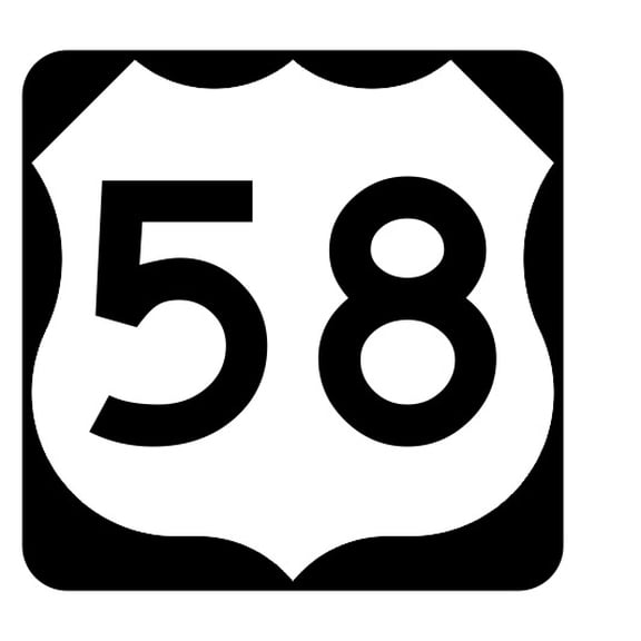 US Route 58 Metal Sign Highway Sign Road Sign Size: 12 inch x 12 inch