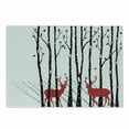 thumbnail image 1 of Antlers Cutting Board, Deer Tree Forest Holiday Theme Flying Leaves Branch Reindeer Winter Print, Decorative Tempered Glass Cutting and Serving Board, Small Size, White Black Red, by Ambesonne, 1 of 1