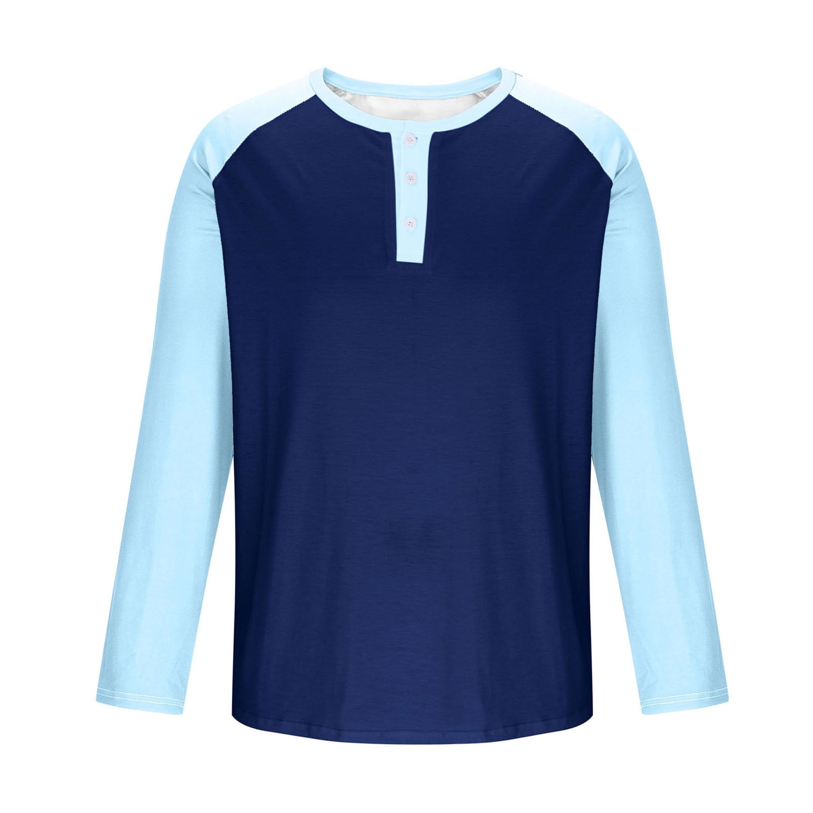 AnuYalue Mens Big and Tall Henley Shirts Lightweight 3/4 Sleeve Baseball T-Shirt Fashion Color Block Tee Fall Winter Athletic Tops