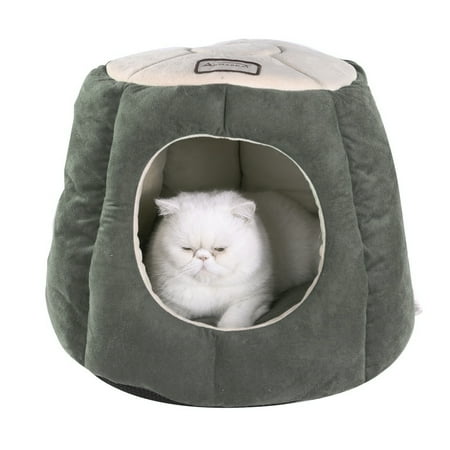 Armarkat, Medium, Cave Cat Bed, Laurel Green & Beige, 20-in