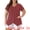 Burgundy, variant on Unique Bargains Women's Plus Size V Neck Pintuck Short Sleeve Polka Dots Top 1X Dark Green