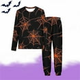 thumbnail image 2 of MKOSPLRT Pyjamas d'Halloween pour Enfants 3-15 Ans Chandails à Manches Longues Bas Resserré Pjs Joggers Mignons Imprimé Citrouille Fantômes Vêtements de Nuit Vêtements de Détente pour Fille Garçon, 2 of 6