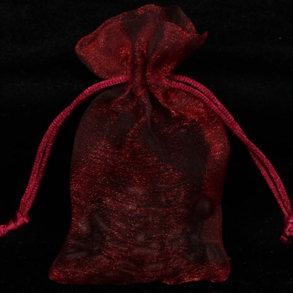 Club Pack of 36 Burgundy Solid Organza Gift Bags 3" x 4"