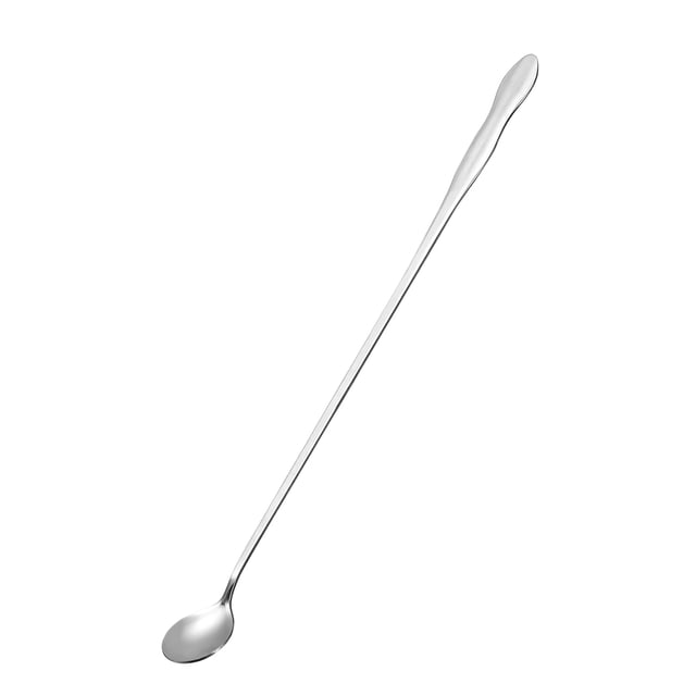 Unique Bargains Long Handle Spoon, 1Pcs 12.2-Inch Stainless Steel Cocktail Stirring Spoons Round for Mixing, Drink (Silver)