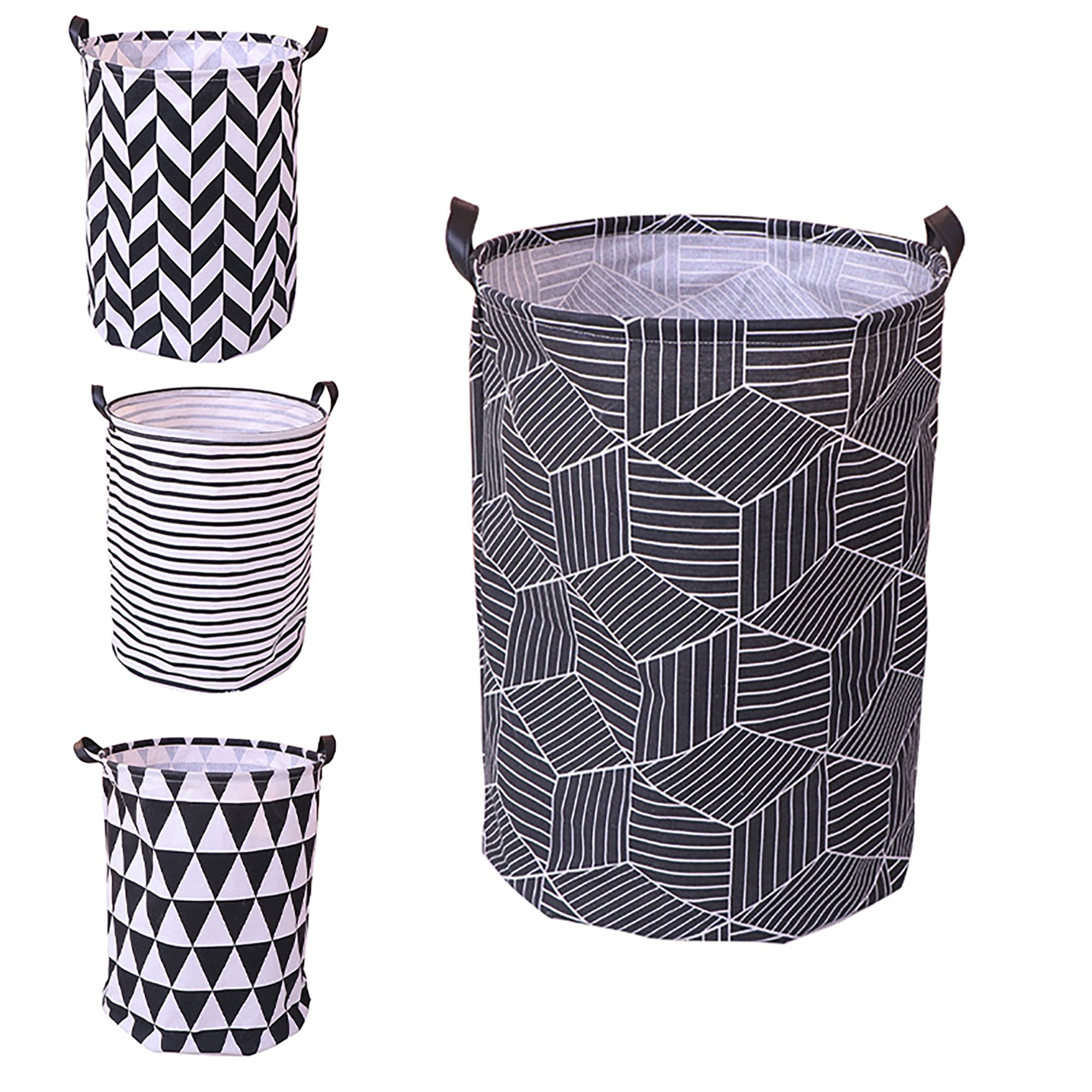 Washing Clothes Laundry Basket Canvas Baby Toy Hamper Bin Storage Bag Foldable 