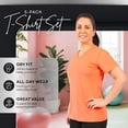 thumbnail image 6 of Lati Fashion 5 Pack Dry Fit Shirts for Women Workout Tops Short Sleeve V Neck Womens T Shirts for Yoga Running Pilates S-3X, 6 of 6