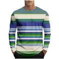 thumbnail image 2 of Fengqque Men's Striped T Shirts Raglan Long Sleeve Crew Neck Color Block Tee Casual Basic Blouse Tops Blue XXXXL(XXXXL), 2 of 5