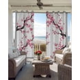 thumbnail image 4 of Spring Pink Flowers Blackout Curtains 54 Inches Long, Botanical Peach Blossoms Floral Thermal Insulated Black Out Curtains, Darkening Window Curtain Drapes for Bedroom Living Room 52"x54" 2 Panels, 4 of 9