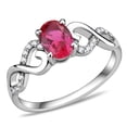 thumbnail image 1 of Alamode DA119-5 Bague en Acier Inoxydable Poli pour Femmes avec Grade AAA CZ en Rubis - Taille 5, 1 of 1