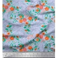 thumbnail image 1 of Soimoi Cotton Poplin Fabric Swirl,Leaves & Camellia Floral Printed Craft Fabric by the Yard 42 Inch Wide, 1 of 1