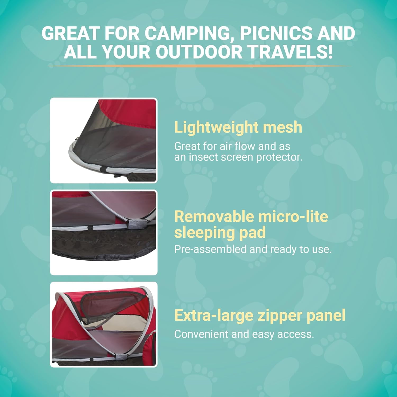 KidCo P3010 - Peapod Portable Foldable Mesh Toddler Travel Tent & Storage Bag, Play Tent, Ages 6 Months - 3 Years (Cranberry)
