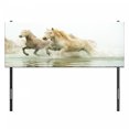 thumbnail image 3 of Horses Headboard, Camargue Horses in Water Oldest Breed Southern France Origin Photo, Upholstered Decorative Metal Bed Headboard with Memory Foam, Full Size, White Beige, by Ambesonne, 3 of 4