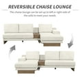 114" Reversible LShaped Sectional Sofa with Storage Drawer, USB Ports