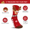 thumbnail image 2 of Funny Reindeer Christmas Socks for Men Women Teens Boys - Holiday Novelty Fun Crew Funky Cute Crazy Silly 3D Animal Cartoon Sock Gift - Secret Santa Xmas Christmas Gag Gifts Ideas Stocking Stuffers, 2 of 5