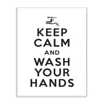 Stupell Industries Keep Calm and Wash Your Hands Phrase Bathroom Clean Wall Plaque Design by Lettered and Lined
